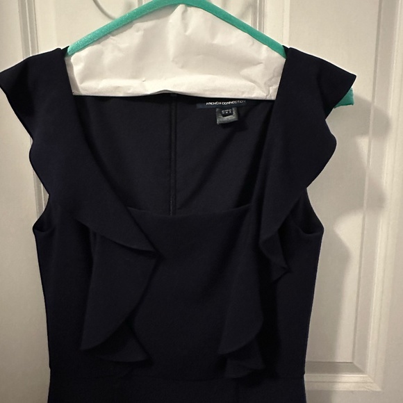 French Connection Whisper Square Neck Ruffle Dress - Picture 2 of 6